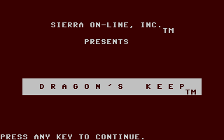 C64 GameBase Dragon's_Keep Sierra_Online,_Inc. 1984