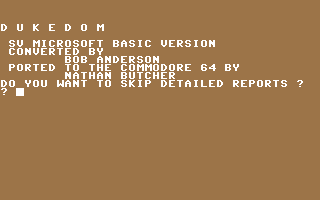 C64 GameBase Dukedom Creative_Computing 1984