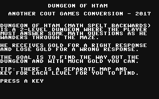 C64 GameBase Dungeon_of_Htam (Not_Published) 2017
