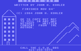 C64 GameBase Earth_War (Public_Domain) 1984