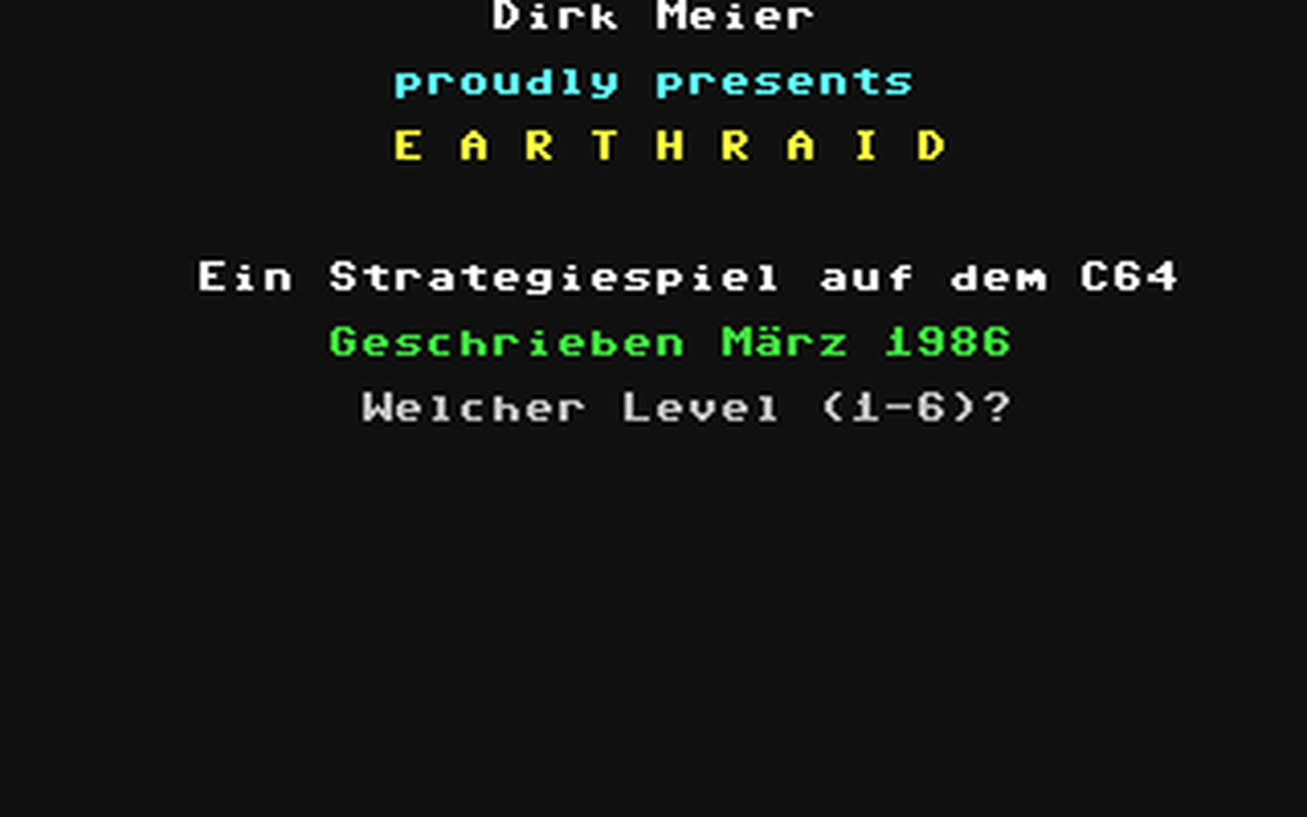 C64 GameBase Earthraid Markt_&_Technik/Happy_Computer 1986