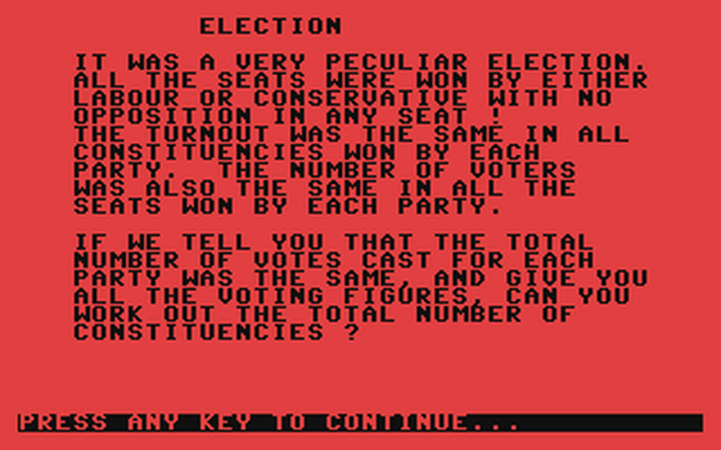 C64 GameBase Election Guild_Publishing/Newtech_Publishing_Ltd. 1984