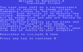 C64 GameBase Espionage_Island Artic_Computing_Ltd. 1984