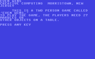 C64 GameBase Even_Wins Creative_Computing 1978