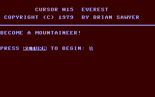 C64 GameBase Everest The_Code_Works/CURSOR 1979
