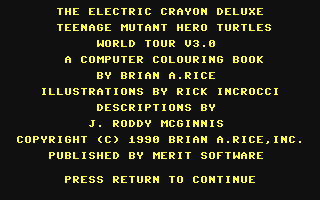 C64 GameBase Electric_Crayon_Deluxe,_The_-_Teenage_Mutants_Hero_Turtles_World_Tour Merit_Software 1990