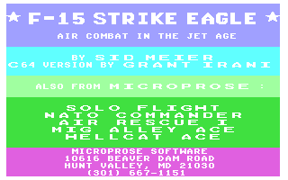 C64 GameBase F-15_Strike_Eagle MicroProse_Software 1985