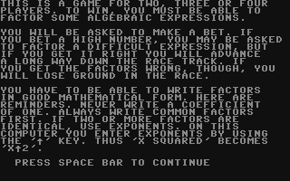 C64 GameBase Factor_Race 1983