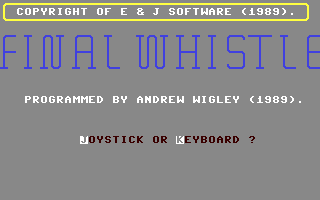 C64 GameBase Final_Whistle E&J_Software 1989