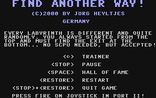 C64 GameBase Find_Another_Way! (Public_Domain) 2000