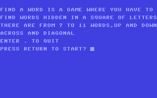 C64 GameBase Find_a_Word Prentice-Hall_International_(PHI) 1984
