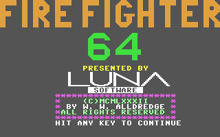 C64 GameBase Fire_Fighter_64 Luna_Software 1982