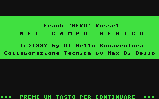 C64 GameBase Frank_Russel_-_Nel_Campo_Nemico Edizioni_Hobby/Explorer 1987