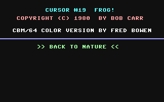 C64 GameBase Frog! Courbois_Software 1983