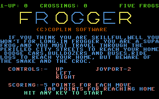 C64 GameBase Frogger Coplin_Software 1985