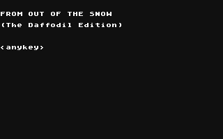 C64 GameBase From_Out_of_the_Snow Zenobi_Software 2019