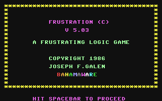 C64 GameBase Frustration Bahamaware 1986