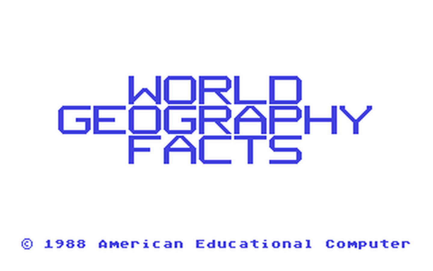 C64 GameBase Fun_Learning_-_World_Geography_Quiz American_Educational_Computer_(AEC) 1988