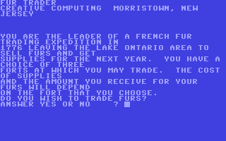 C64 GameBase Fur_Trader Creative_Computing 1978