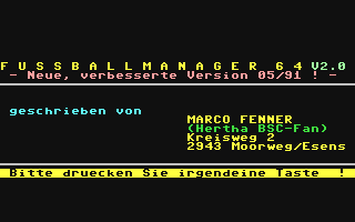 C64 GameBase Fußballmanager_64 (Public_Domain) 1991