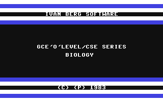 C64 GameBase GCE'O'Level_-_Biology Ivan_Berg_Software_Ltd. 1983