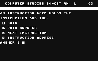C64 GameBase GCE'O'Level_-_Computer_Studies Ivan_Berg_Software_Ltd. 1984