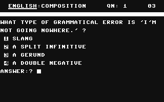 C64 GameBase GCE'O'Level_-_English_Language Ivan_Berg_Software_Ltd. 1983