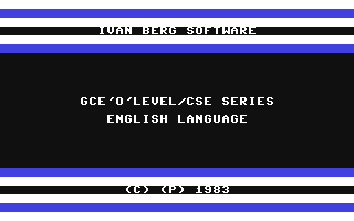 C64 GameBase GCE'O'Level_-_English_Language Ivan_Berg_Software_Ltd. 1983