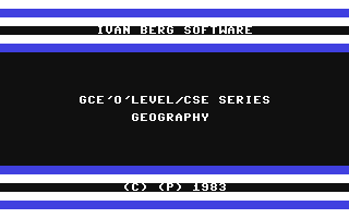 C64 GameBase GCE'O'Level_-_Geography Ivan_Berg_Software_Ltd. 1983
