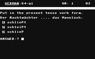 C64 GameBase GCE'O'Level_-_German Ivan_Berg_Software_Ltd. 1984