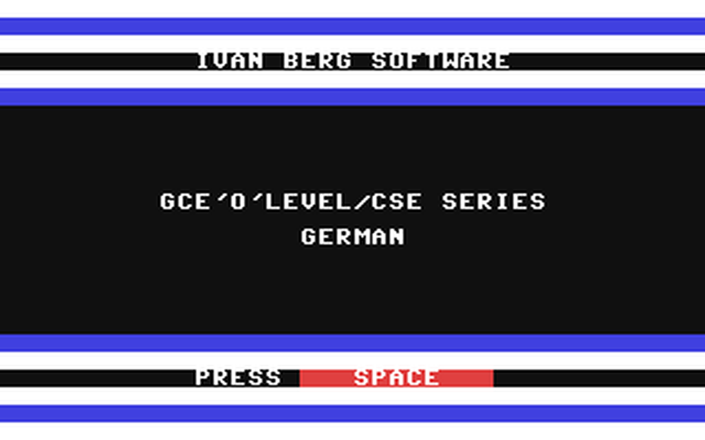 C64 GameBase GCE'O'Level_-_German Ivan_Berg_Software_Ltd. 1984