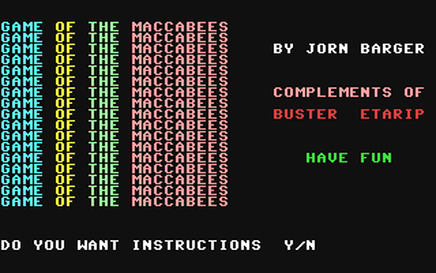 C64 GameBase Game_of_the_Maccabees Davka_Corporation 1983