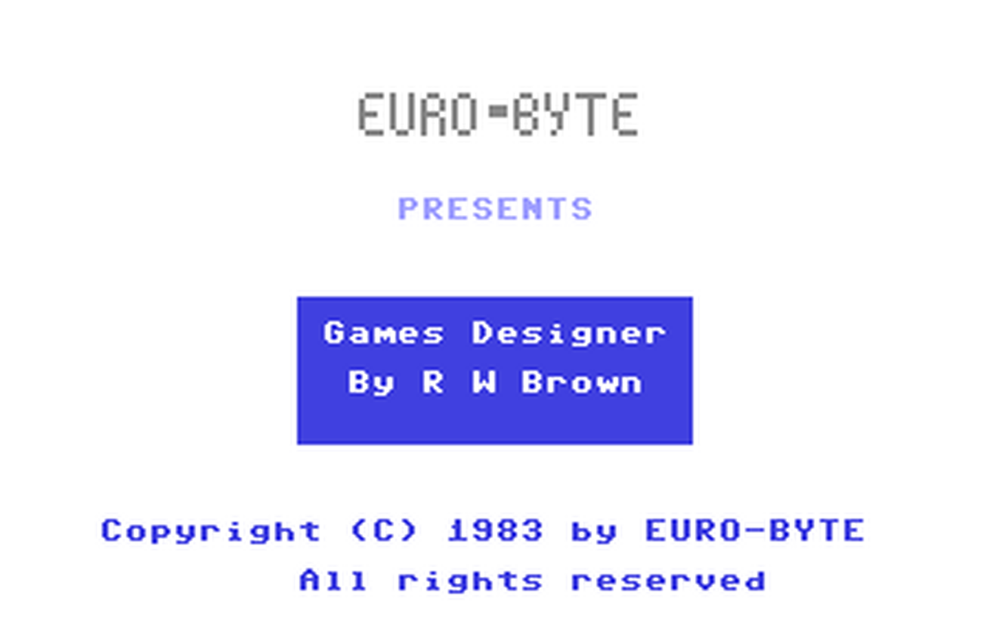 C64 GameBase Games_Designer Euro-Byte_Ltd. 1983