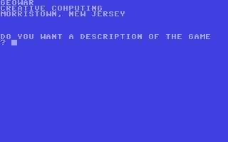 C64 GameBase Geowar Creative_Computing 1979