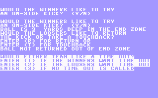 C64 GameBase Gilm_Football (Public_Domain) 1985