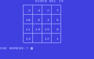 C64 GameBase Gioco_del_15 Editsi_(Editoriale_per_le_scienze_informatiche)_S.r.l. 1985