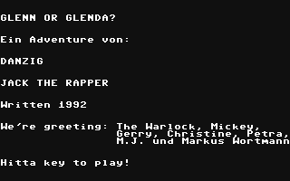 C64 GameBase Glenn_or_Glenda? B-Soft_PD 1992