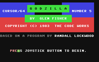 C64 GameBase Godzilla The_Code_Works/CURSOR64 1983