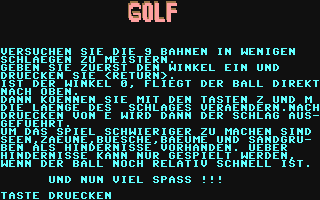 C64 GameBase Golf Tronic_Verlag_GmbH/Homecomputer 1984
