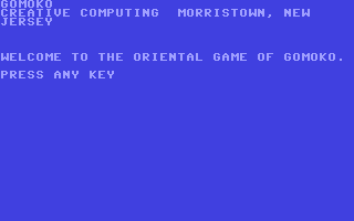 C64 GameBase Gomoko Creative_Computing 1978