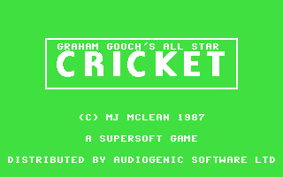C64 GameBase Graham_Gooch's_All_Star_Cricket Audiogenic_Software_Ltd. 1987