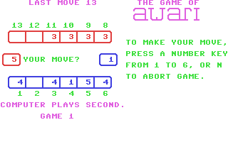 C64 GameBase Game_of_Awari,_The Understanding_Ltd. 1984