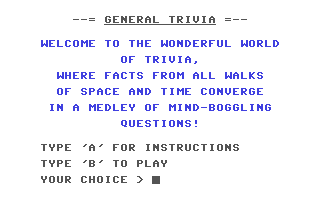 C64 GameBase Game_of_Trivia,_The_-_General_Trivia Cymbal_Software,_Inc. 1984