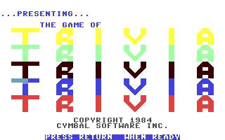 C64 GameBase Game_of_Trivia,_The_-_World_Facts_Trivia Cymbal_Software,_Inc. 1984