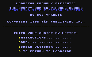 C64 GameBase Grumpy_Bumper_Pinball_Arcade,_The Loadstar/J_&_F_Publishing,_Inc. 1996