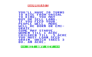 C64 GameBase Hammurabi Robert_J._Brady_Co. 1984