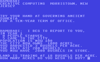 C64 GameBase Hamurabi Creative_Computing 1978