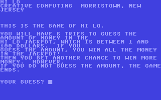 C64 GameBase Hi_Lo Creative_Computing 1978