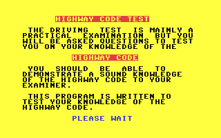 C64 GameBase Highway_Code CRL_(Computer_Rentals_Limited) 1984