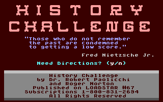 C64 GameBase History_Challenge Loadstar/Softdisk_Publishing,_Inc. 1989
